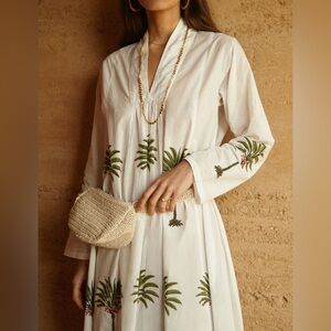 Gimaguas ? white palm cotton maxi dress large
